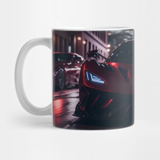 Chicago Night Ride Red Sports Car Mug